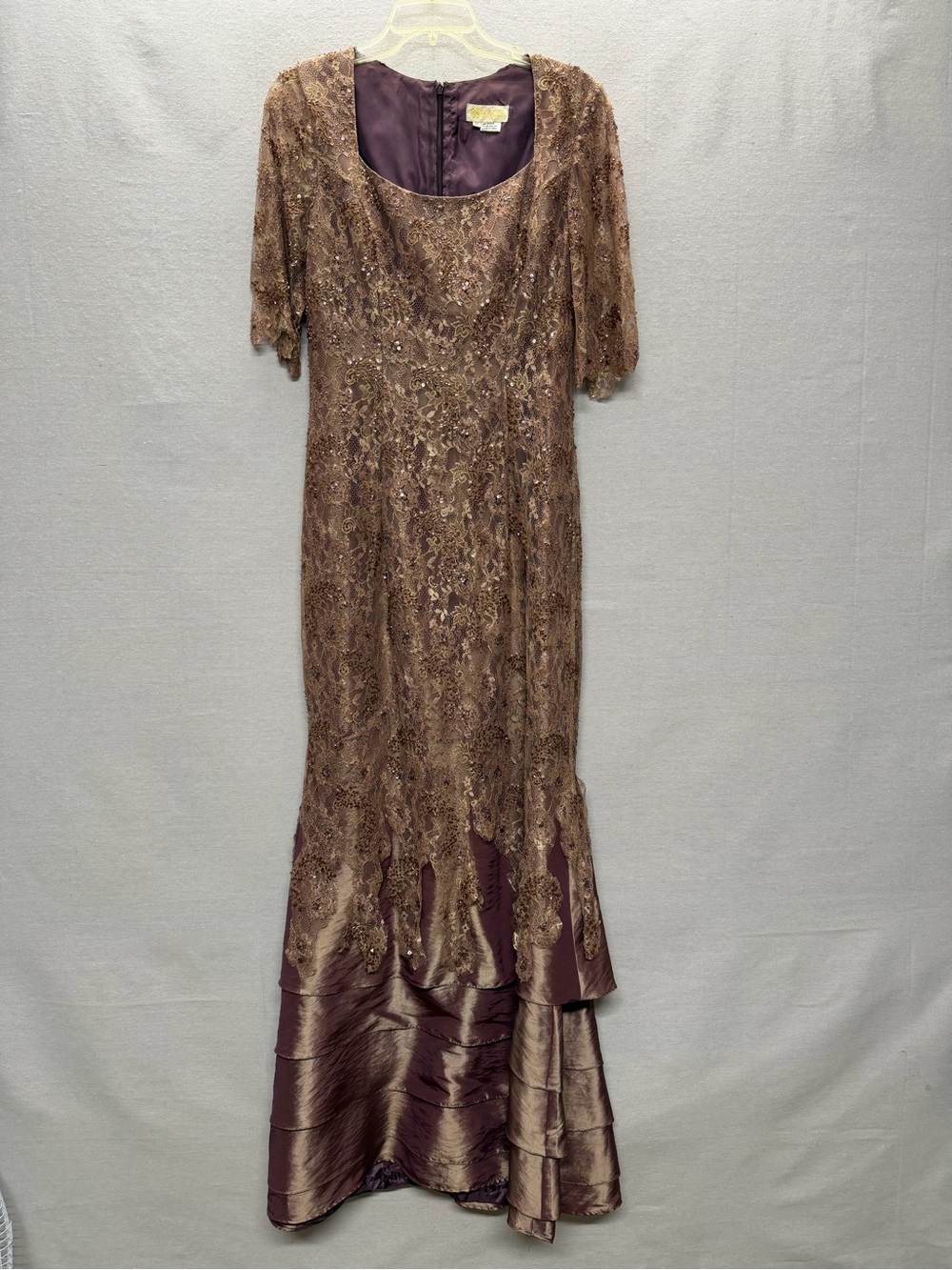 Vintage Macis Beaded Lace Gown - size 10